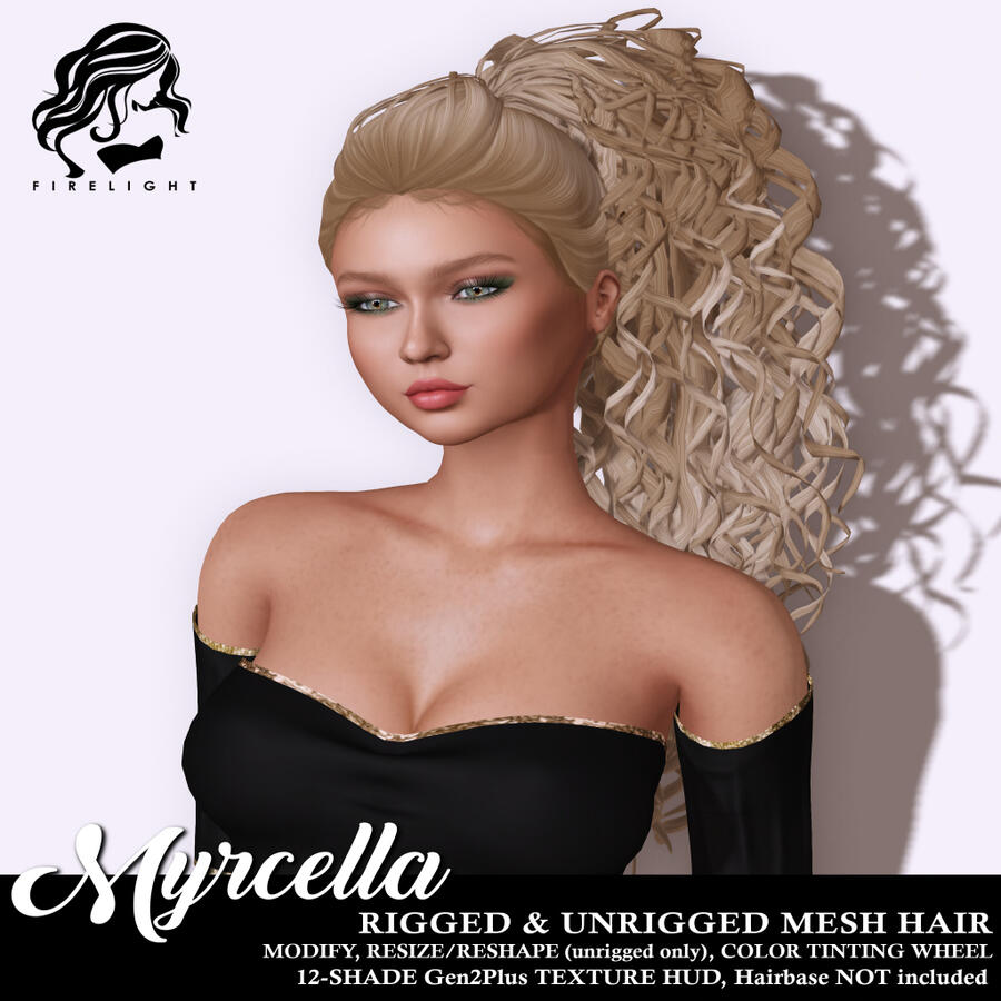 Firelight - Myrcella Rigged & Unrigged Mesh Hair Firelight - Myrcella Rigged & Unrigged Mesh Hair