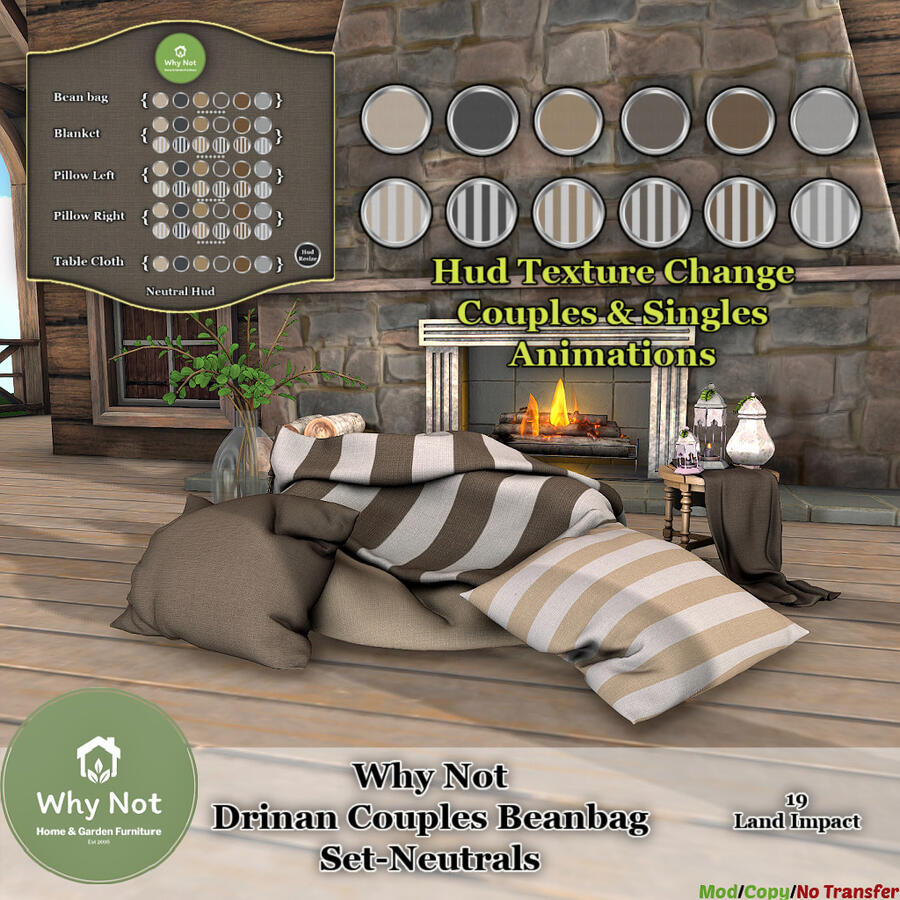 Why Not Drinan Couples Beanbag Set Beige Why Not Drinan Couples Beanbag Set Beige