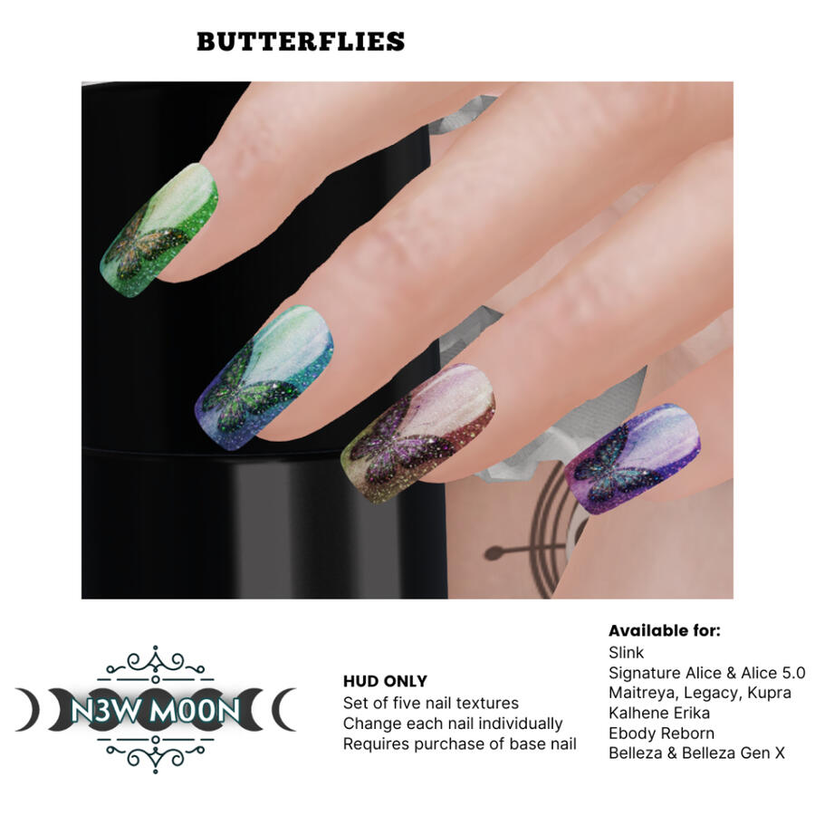 N3W M00N Butterflies Nail HUD N3W M00N Butterflies Nail HUD