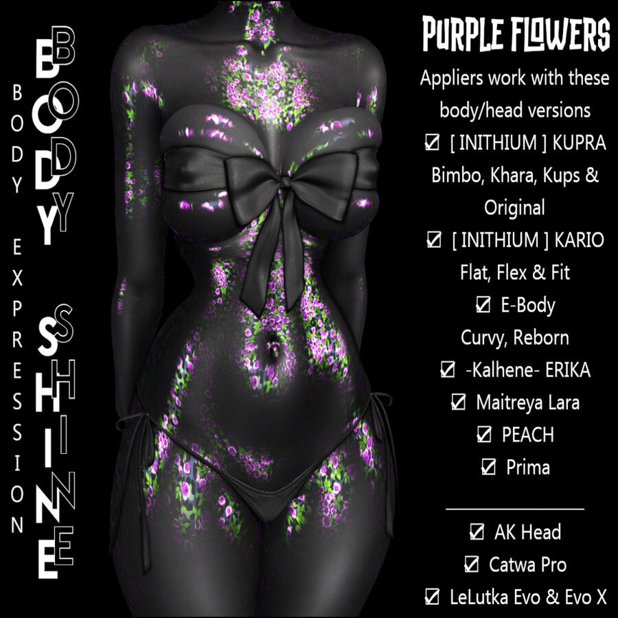Body Expression Body Shine Purple Flowers